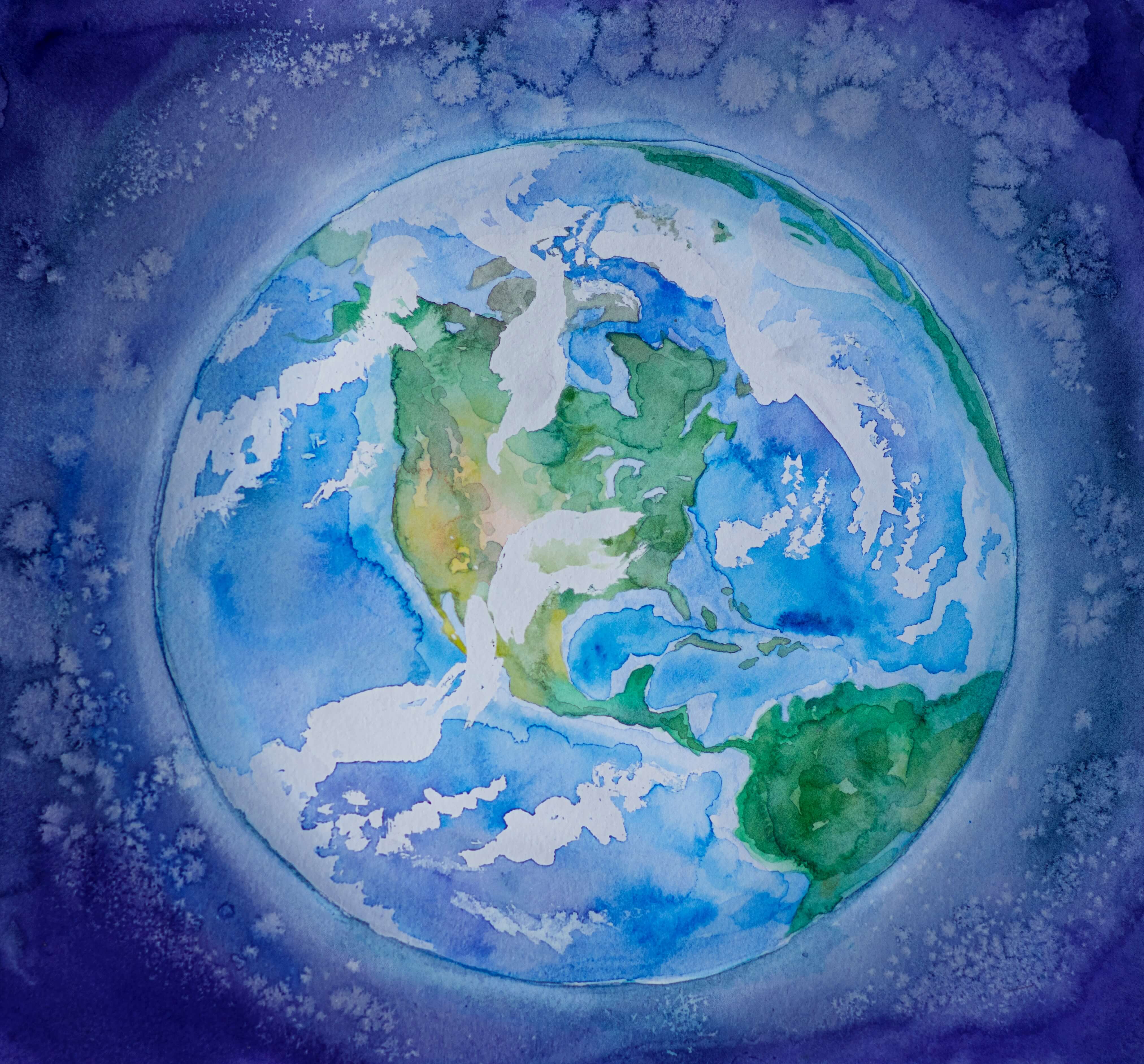 Watercolor art of the Earth