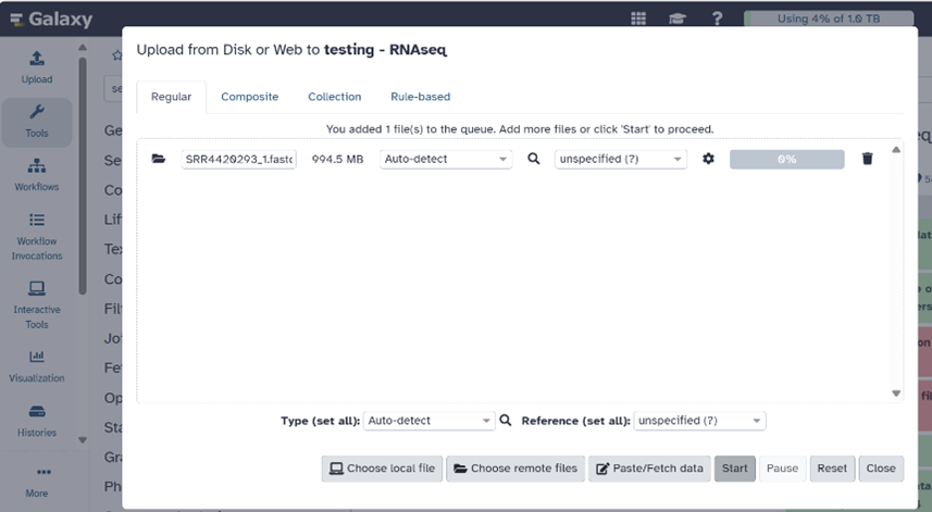 Modal with queued files