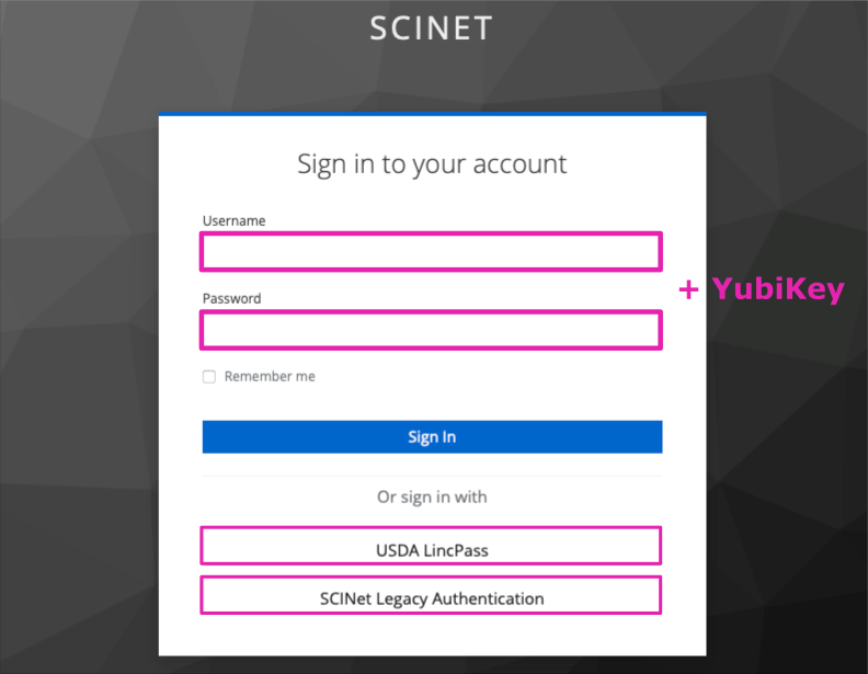 screenshot of signing into Ceres OOD in a web browser