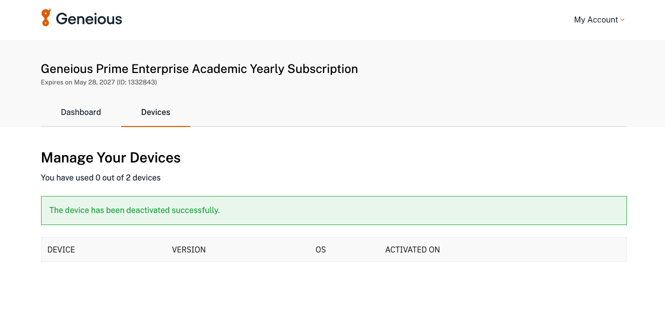 Deactivated successfully